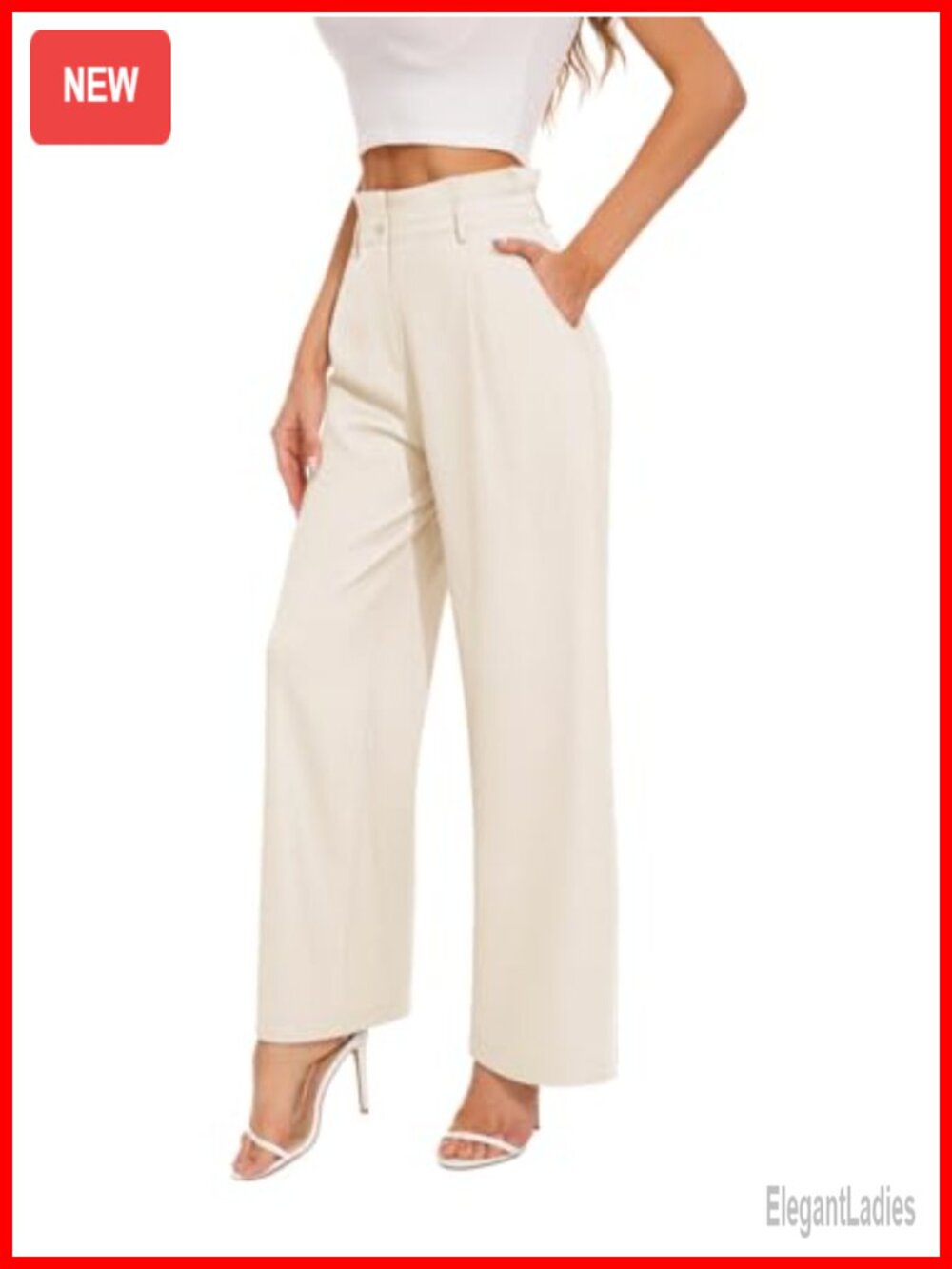 Womens Wide Leg Dress Pants High Waisted Business Casual Trousers Pleated